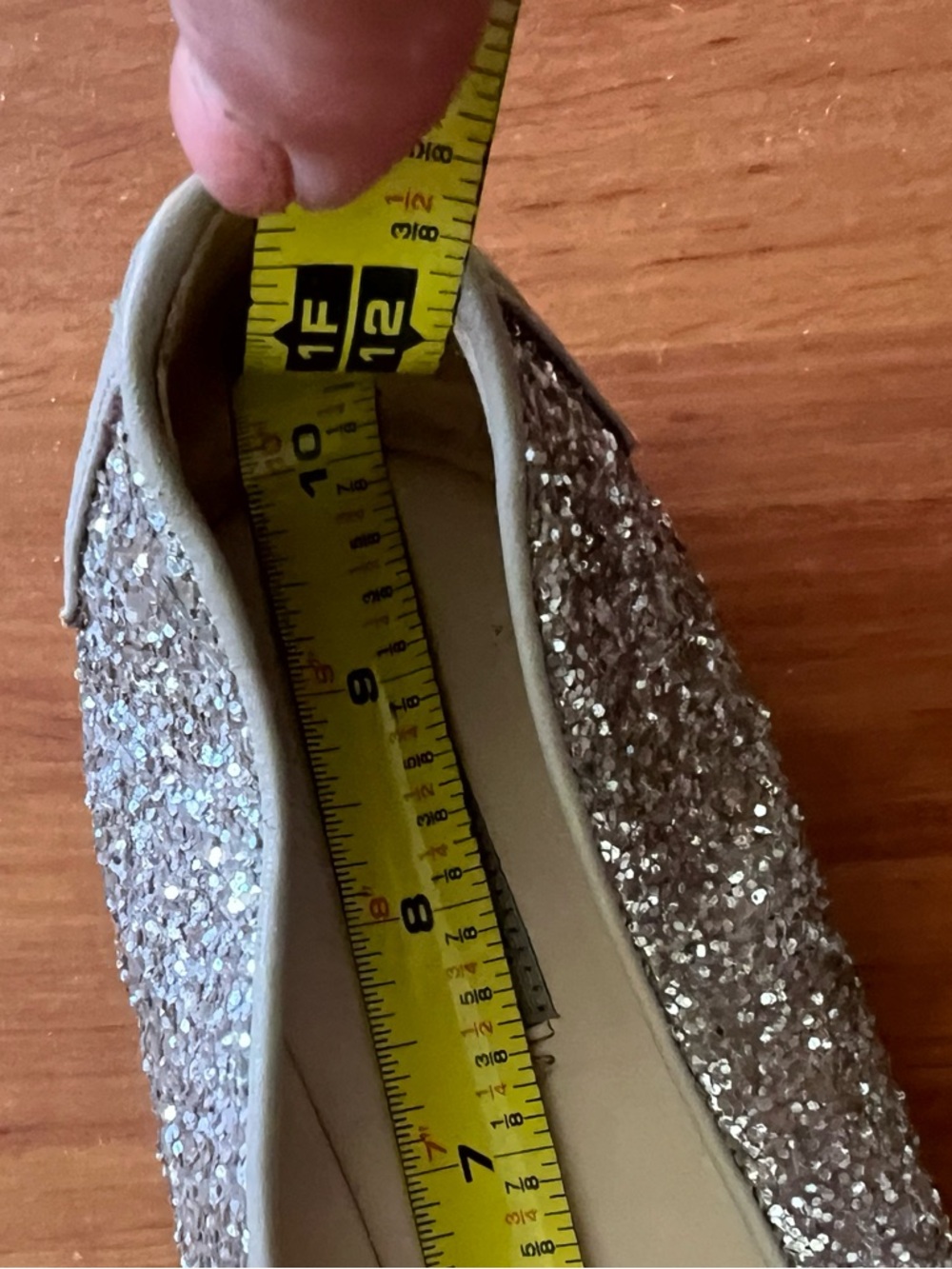 Bottega Veneta Italy Size 38 1/2 38,5 Glitter Ballet Flats Woven back - Picture 7 of 10